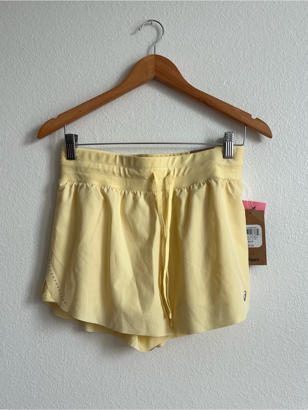Asics Pale Yellow Women's Athletic Shorts with Inner Liner